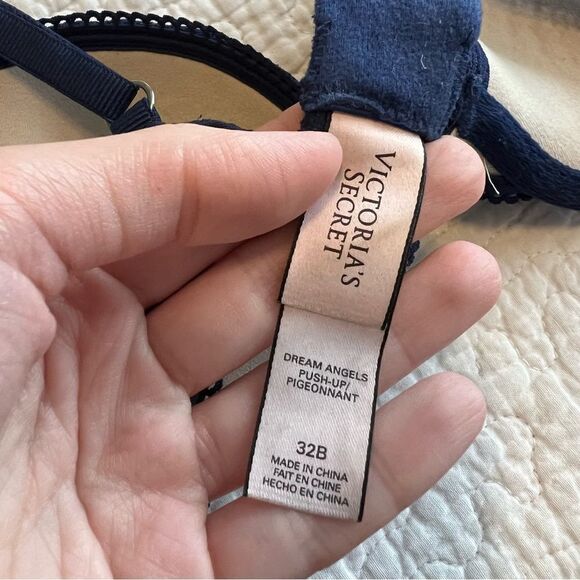 ✨ Victoria’s Secret Dream Angel Push Up Bra Blue Lace 32B - Picture 7 of 9